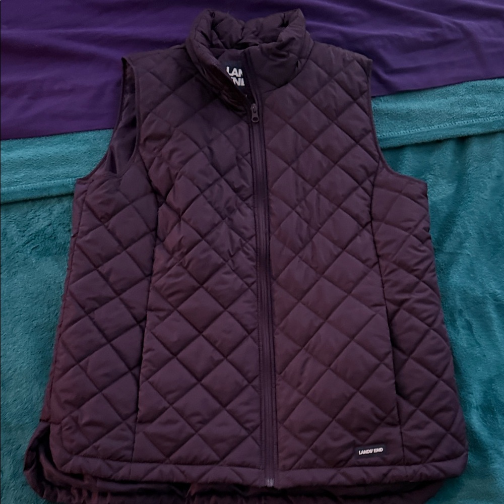 Quilted Purple Vest Lands End